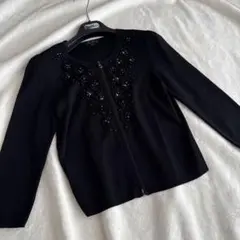 tobechic トゥービーシック ジップ カーディガン 黒 40