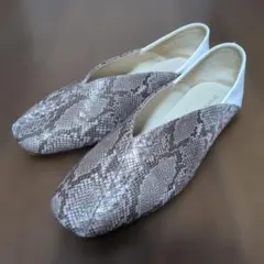 Oriental Traffic パイソン柄バブーシュ フラットシューズ M