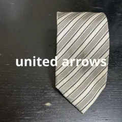 【 7201番】united arrows ストライプ　ネクタイ ベージュのサムネイル
