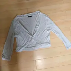 C.D.S BASIC ラメ入りベージュ七分袖カーディガンのサムネイル