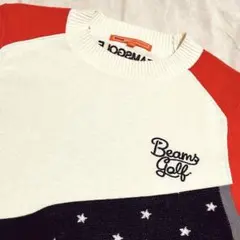 ビームスゴルフ　クルーネックニットセーター　レディースM　美品　春ゴルフ