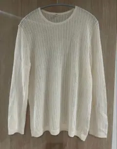 ユニクロ 透かし編みレースニット XXL アイボリー