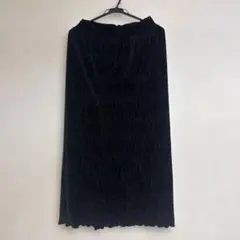 LOWRYS FARM シャイニーベロアタイトスカート　ブラック