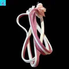 【美品】帯締め 平組紐　パープル＆ホワイト系　振袖　色留袖　訪問着　フォーマル