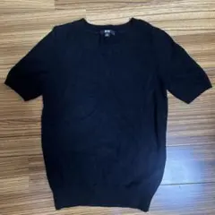 ユニクロ　カシミヤ100％　半袖セーター　ニット　ブラック　サイズＸＳ
