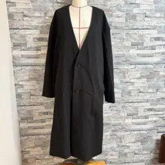 HARE M コート 長袖 アウター ロング 黒 ノーカラーコート メンズ