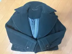 ウール製ダークグリーンピーコート