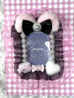 レースデコ　硬質トレカケース　No.１　ピンクブラック