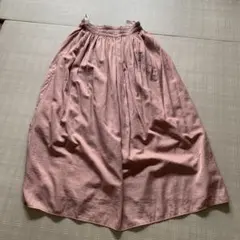 ピンク コットン ロングスカート