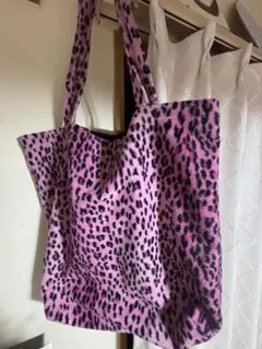 ROSE FAN FAN ピンクヒョウ柄トートバッグ