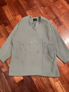 KBF アーバンリサーチ　ノーカラーコート　チェスターコート　グレー　グリーン