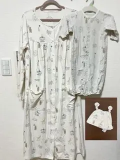 マタニティパジャマ ツーウェイオール 親子リンク 帽子 ジェラピケ ワンピース