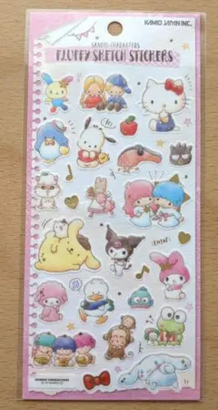サンリオキャラクターズ　フラッフィースケッチステッカーズ　シール　サンリオ