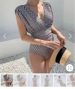 【新品】レディース フリルワンピース水着 XL くすみピンク 体型カバー