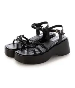 リボン厚底サンダル