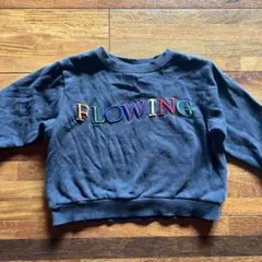 トレーナー FLOWING 100cm ブラック裏起毛