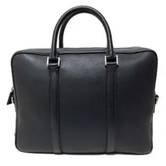 PRADA プラダ ブリーフケース ビジネスバッグ レザー ネイビー 三角ロゴ
