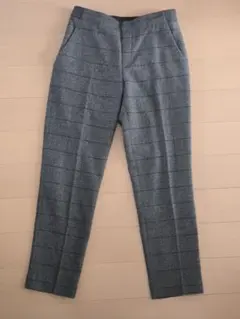 【美品】UNIQLOユニクロ★アンクルツイードパンツ★グレー チェック★サイズS