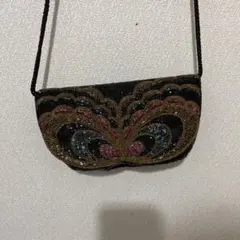 美品総ビーズショルダーバッグ、ポシェット　クラッチバック　ビンテージ