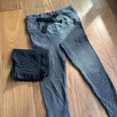 リブ　マタニティ　パンツ　スパッツ　ズボン