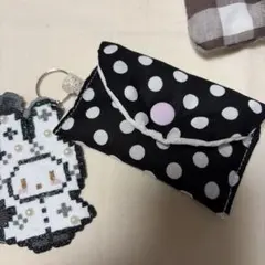 ハンドメイド ドット柄 ミニポーチ 小物入れ