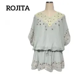 ROJITA　エスニック　刺繍　シフォン　半袖ブラウス　チュニックワンピースのサムネイル