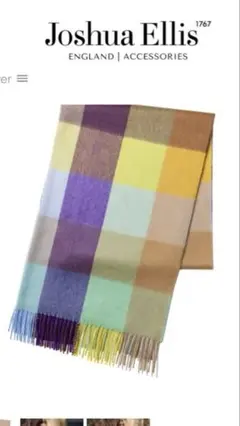 Joshua Ellis カシミヤ ストール マルチカラー