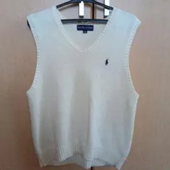Ralph Lauren アイボリー Vネック ベスト 140