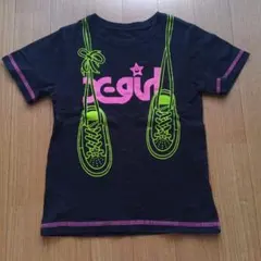 ★X-girl first stage 黒色シューズ柄Tシャツ 110cmのサムネイル