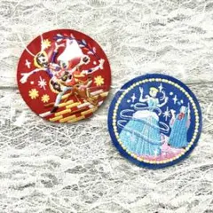 シンデレラ リメンバーミー 刺繍 缶バッジ2個セット