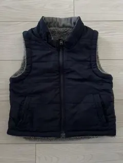 無印リバーシブルベスト 100cm ネイビー/グレー