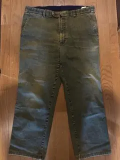 m.e.n.s. グリーン　ストレートデニムパンツ