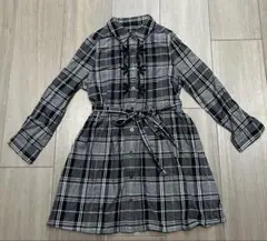 コムサフィユ キッズ 女の子 長袖ワンピース シャツワンピース ブラック系110