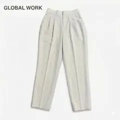 GLOBAL WORK ライトグレー スラックス カジュアルパンツ ウエストゴム