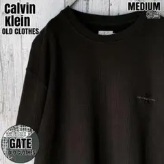 カルバンクライン　刺繍ロゴ Tシャツ MEDIUM相当　90s 黒色のサムネイル