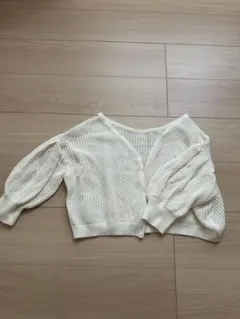 Chicoアイボリー 編み物デザイン カーディガンのサムネイル