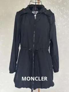 MONCLER:TOPAZブラックフード付きミディ丈コートサイズ「0」Mサイズ