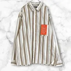 【美品】アズールバイマウジー　ストライプシャツ　長袖　L コットン100%