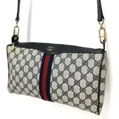 ヴィンテージ☆グッチ☆ショルダーバッグ☆シェリーライン☆GGスプリーム☆革☆紺！