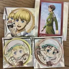 エレン アルミン 進撃の巨人 缶バッジ トレーディングイラストカード