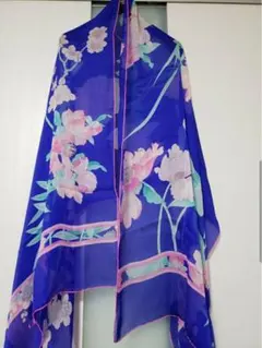 ☆美品☆ レオナール シースルーシルク スカーフ 縦長