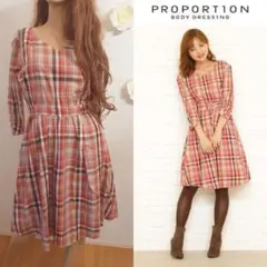 プロポーションボディドレッシング　チェック　ワンピース　ノエラ　スナイデル　長袖