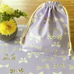 入園入学30×40 くすみリボン♡ランチョンマット&給食袋セット 女の子