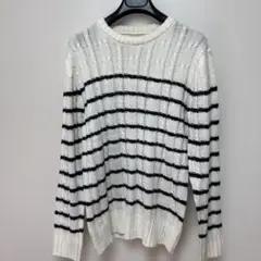 Spiral News XL ニットセーター ストライプ