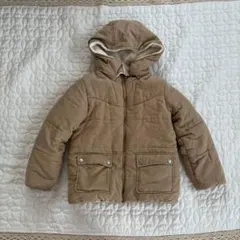 ベージュ フード付き ダウンコート 120 ナルミヤインターナショナル