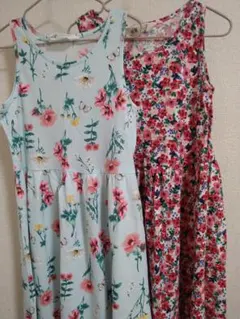 【未使用品H&M】 ノースリーブ ワンピース 2枚セット 134/140
