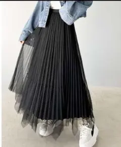 新品mily biletフェミニンパール使いリバーシブル２wayチュールスカート