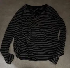 ボーダー y2k 平成 お兄系 design tops grunge 変形のサムネイル
