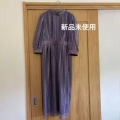 結婚式　ワンピース　レース　オケージョン　パープル