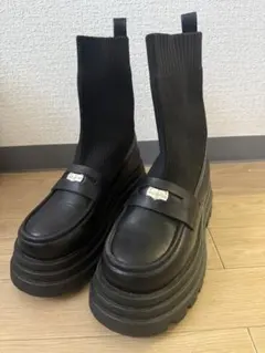 ソックスブーツ ローファー ブラックのサムネイル